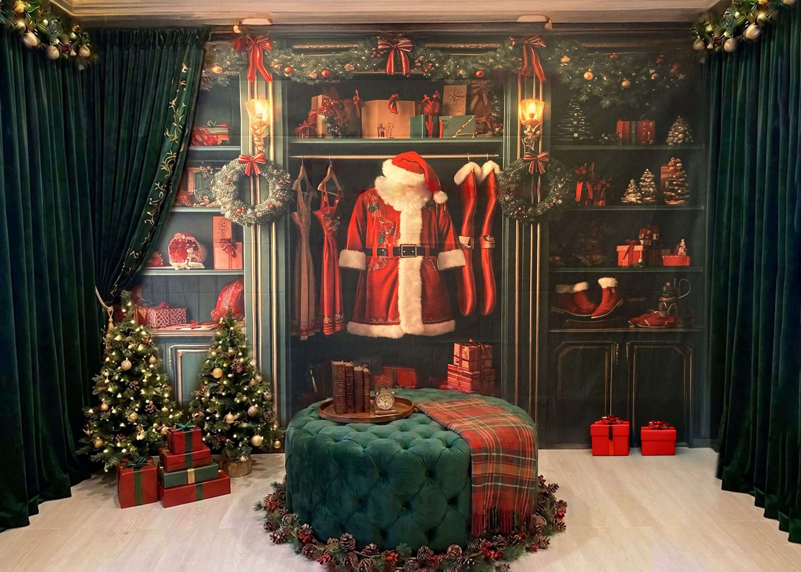 Santa's Wardrobe Christmas mini session set in Wynnum Brisbane studio