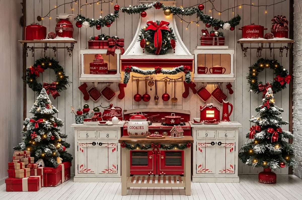 Christmas Kitchen mini session set, Brisbane family photography