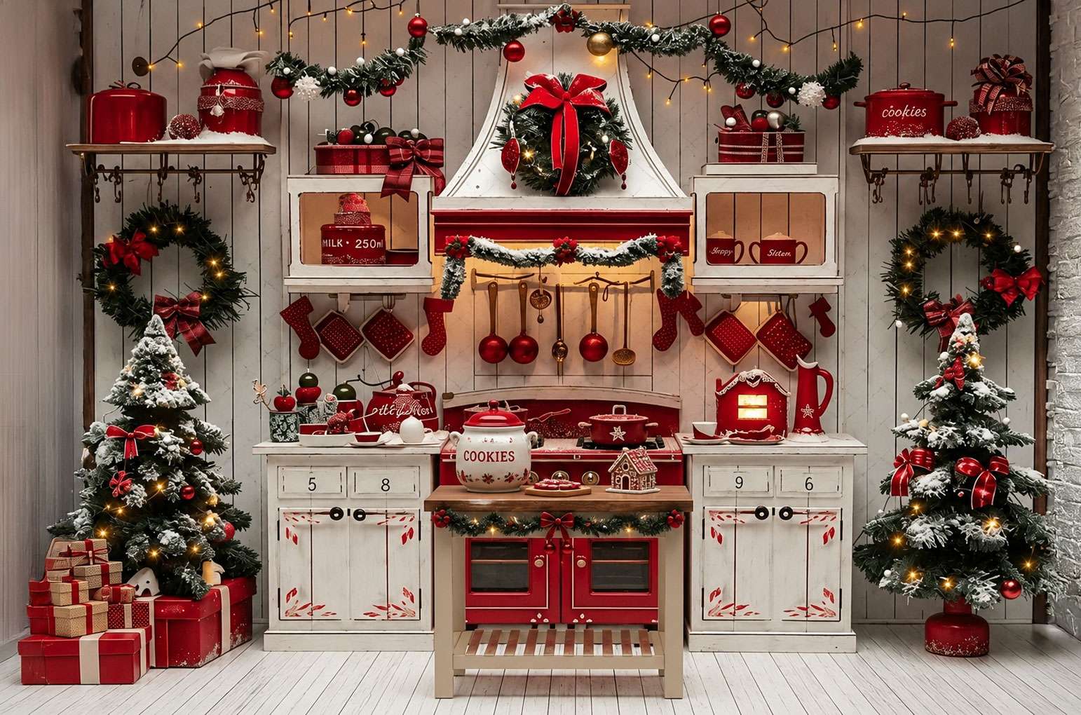 Christmas Kitchen mini session set, Brisbane family photography